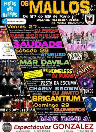 Fechas, información, programa, cartel, imágenes, mapa y ubicación de Festas dos Mallos  en  A Coruña