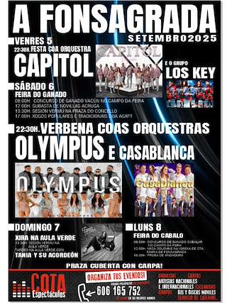 Fechas, información, programa, cartel, imágenes, mapa y ubicación de Festas Patronais  en  A Fonsagrada