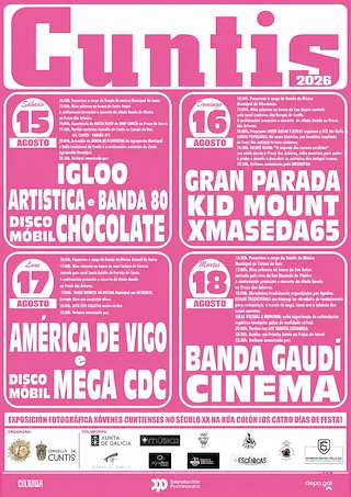 Fechas, información, programa, cartel, imágenes, mapa y ubicación de Festas Patronais (2026) en Cuntis