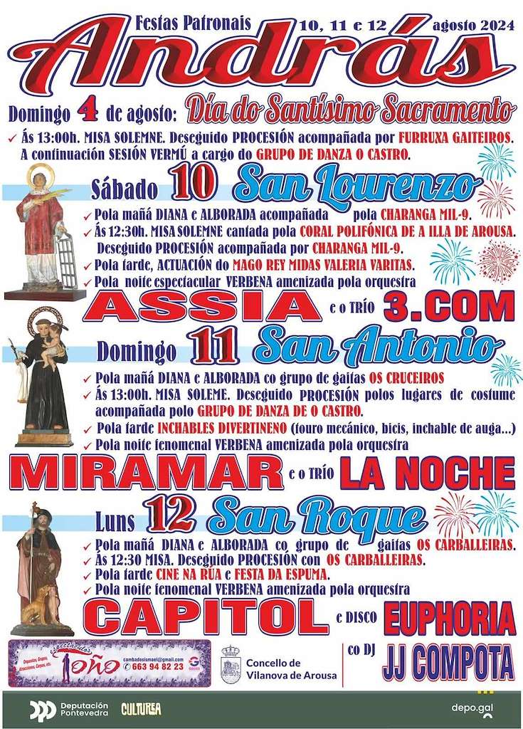 Festas Patronais de András (2025) en Vilanova de Arousa