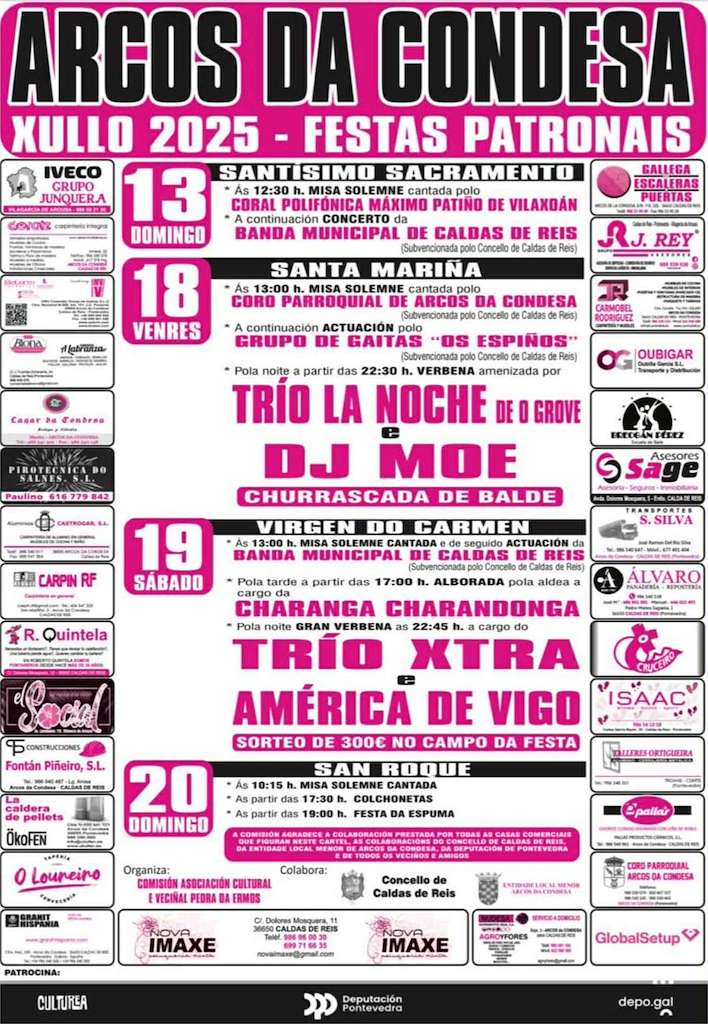 Festas Patronais de Arcos da Condesa (2025) en Caldas de Reis