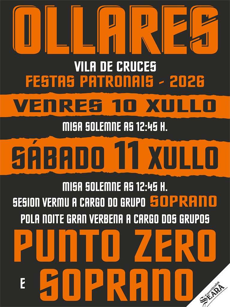 Festas Patronais de Ollares (2026) en Vila de Cruces