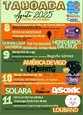 Fechas, información, programa, cartel, imágenes, mapa y ubicación de Festas Patronais de Os Miragres  en  Taboada