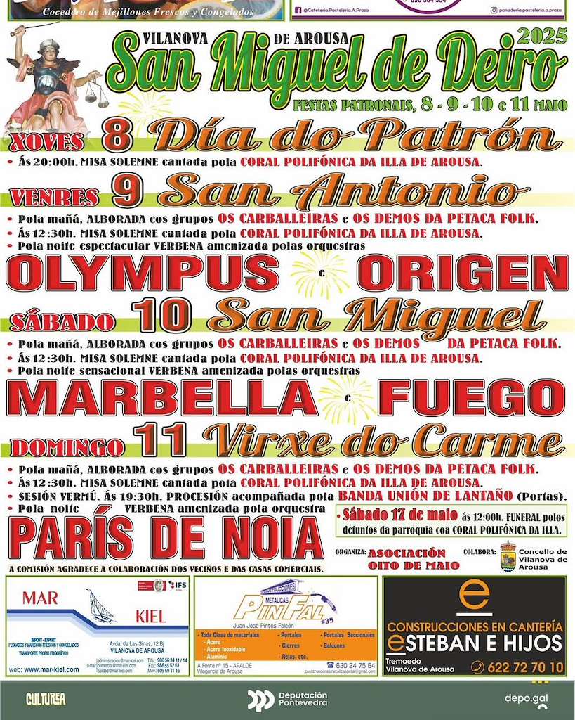 Festas Patronais de San Miguel de Deiro (2024) en Vilanova de Arousa