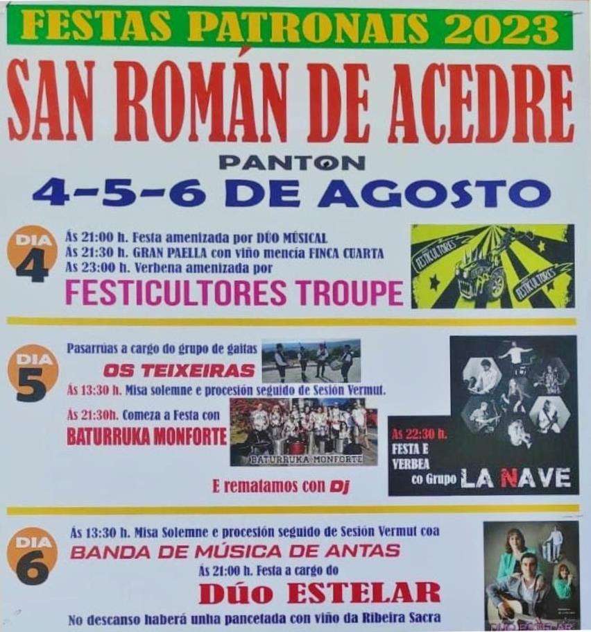 Festas Patronais de San Román de Acedre en Pantón