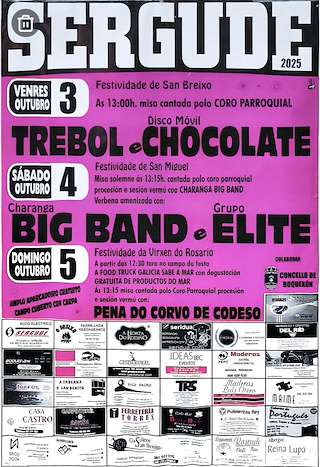 Fechas, información, programa, cartel, imágenes, mapa y ubicación de Festas Patronais de Sergude  en  Boqueixón
