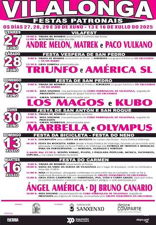 Fechas, información, programa, cartel, imágenes, mapa y ubicación de Festas Patronais de Vilalonga   en  Sanxenxo