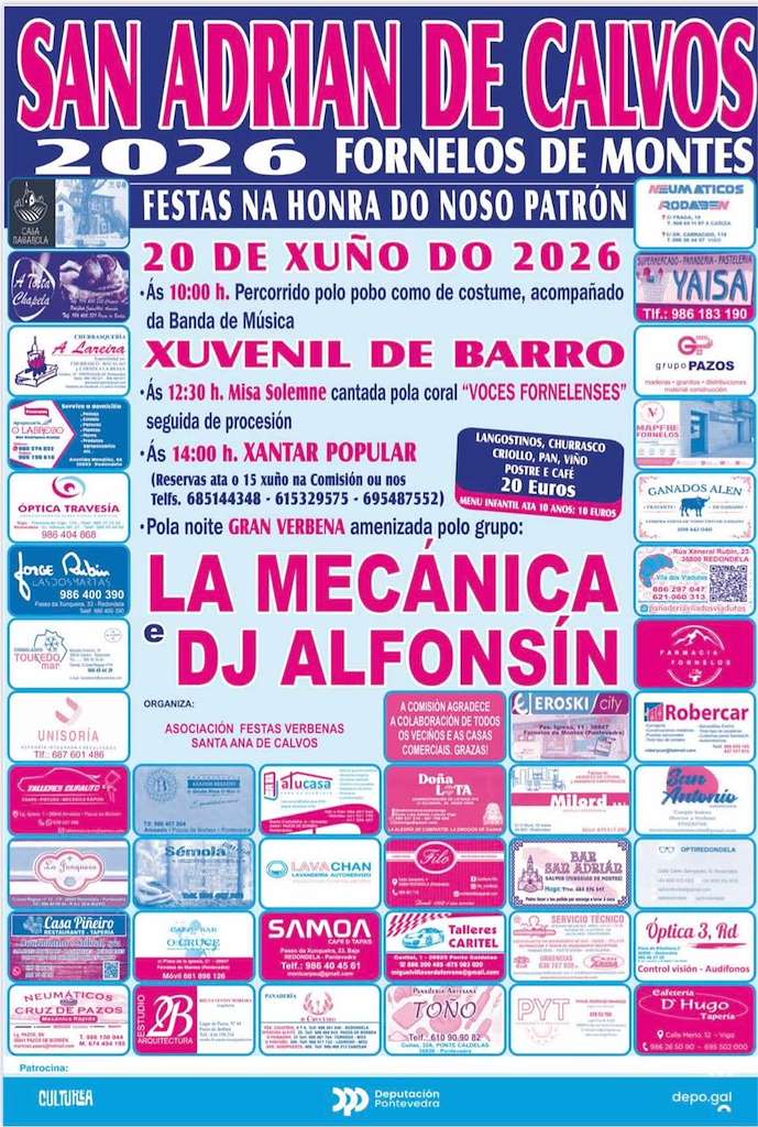 Festas San Adrián de Calvos en Fornelos de Montes