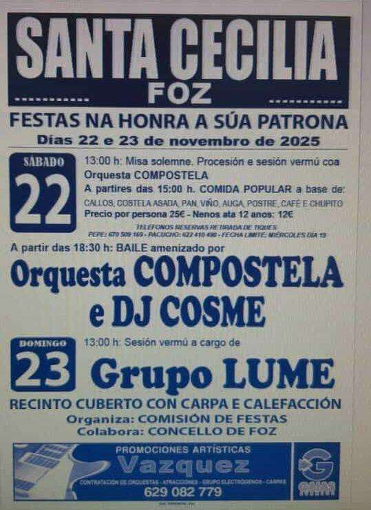 Festas Santa Cecilia en Foz