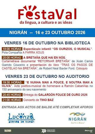 Fechas, información, programa, cartel, imágenes, mapa y ubicación de Festaval  (2026)  en  Nigrán