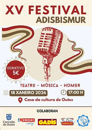 Fechas, información, programa, cartel, imágenes, mapa y ubicación de XV Festival Benéfico Adisbismur (2026)  en  Outes