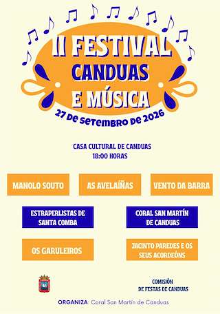 Fechas, información, programa, cartel, imágenes, mapa y ubicación de II Festival Canduas e Música (2026) en Cabana de Bergantiños