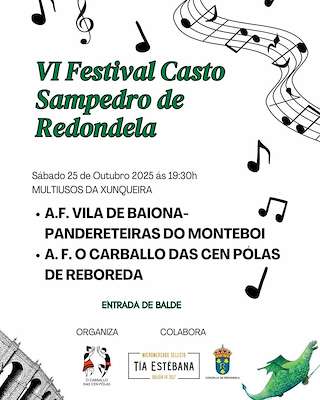 Fechas, información, programa, cartel, imágenes, mapa y ubicación de VI Festival Casto Sampedro (2025)  en  Redondela