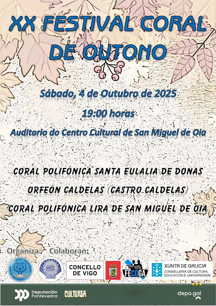 XX Festival Coral de Outono de San Miguel de Oia (2025) en Vigo