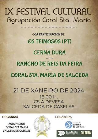 Fechas, información, programa, cartel, imágenes, mapa y ubicación de IX Festival Cultural Coral Santa María de Salceda