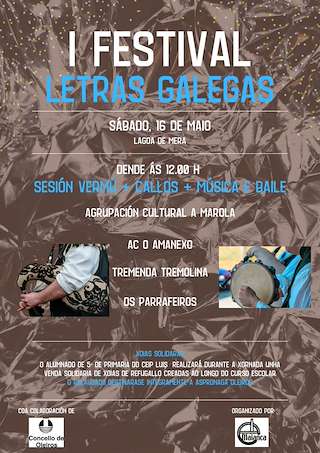 Fechas, información, programa, cartel, imágenes, mapa y ubicación de I Festival das Letras Galegas da Lagoa de Mera (2026)  en  Oleiros
