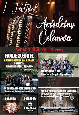 Fechas, información, programa, cartel, imágenes, mapa y ubicación de I Festival de Acordeóns  en  Celanova