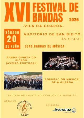 Fechas, información, programa, cartel, imágenes, mapa y ubicación de XVI Festival de Bandas (2026)  en  A Guarda