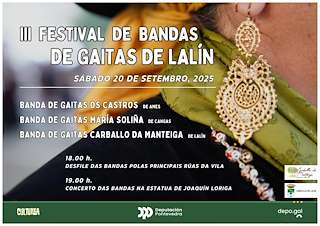 Fechas, información, programa, cartel, imágenes, mapa y ubicación de III Festival de Bandas de Gaitas  en  Lalín