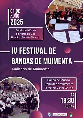 Fechas, información, programa, cartel, imágenes, mapa y ubicación de IV Festival de Bandas de Muimenta  en  Lalín