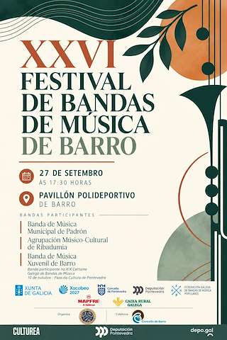 Fechas, información, programa, cartel, imágenes, mapa y ubicación de XXVI Festival de Bandas de Música (2026) en Barro
