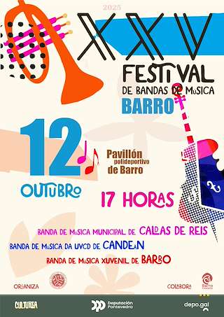 Fechas, información, programa, cartel, imágenes, mapa y ubicación de XXV Festival de Bandas de Música (2025)  en  Barro