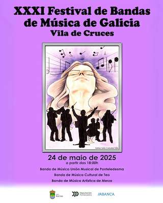 Fechas, información, programa, cartel, imágenes, mapa y ubicación de XXXI Festival de Bandas de Música de Galicia   en  Vila de Cruces