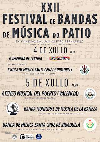 Fechas, información, programa, cartel, imágenes, mapa y ubicación de XXII Festival de Bandas de Música do Patio  en  Vedra