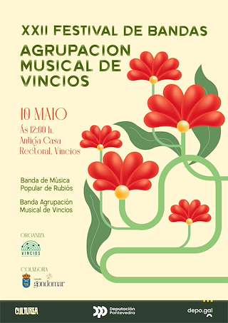 Fechas, información, programa, cartel, imágenes, mapa y ubicación de XXII Festival de Bandas de Vincios (2026)  en  Gondomar