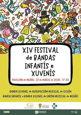 Fechas, información, programa, cartel, imágenes, mapa y ubicación de XIV Festival de Bandas Infantís e Xuveníl (2026)  en  Meaño