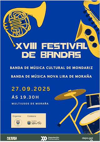 Fechas, información, programa, cartel, imágenes, mapa y ubicación de XVIII Festival de Bandas  en  Moraña