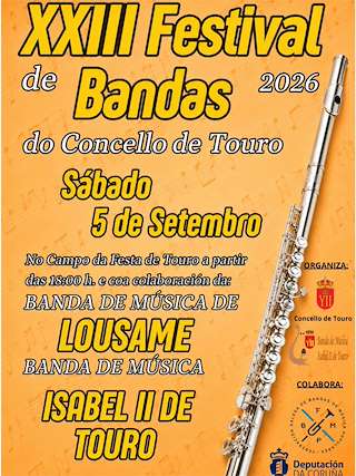 Fechas, información, programa, cartel, imágenes, mapa y ubicación de XXIII Festival de Bandas (2026) en Touro