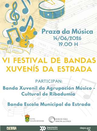 Fechas, información, programa, cartel, imágenes, mapa y ubicación de VI Festival de Bandas Xuvenís (2026)  en  A Estrada