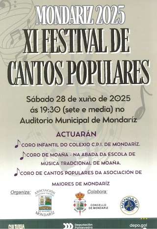 Fechas, información, programa, cartel, imágenes, mapa y ubicación de XI Festival de Cantos Populares  en  Mondariz