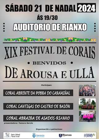 Fechas, información, programa, cartel, imágenes, mapa y ubicación de XVI Festival de Corais de Arousa e Ulla  en  Rianxo
