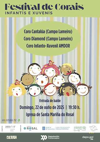 Fechas, información, programa, cartel, imágenes, mapa y ubicación de Festival de Corais Infantís e Xuvenís   en  O Rosal