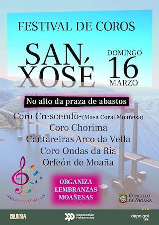 Fechas, información, programa, cartel, imágenes, mapa y ubicación de Festival de Coros de San Xosé  en  Moaña