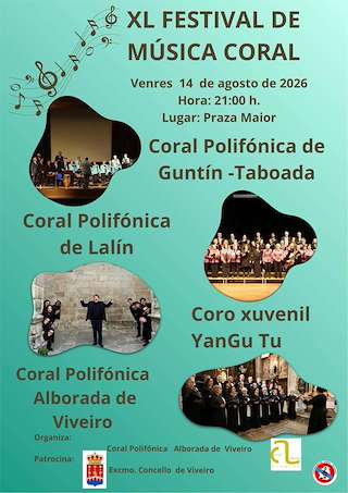 Fechas, información, programa, cartel, imágenes, mapa y ubicación de XL Festival de Música Coral (2026) en Viveiro