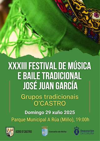 Fechas, información, programa, cartel, imágenes, mapa y ubicación de XXXIII Festival de Música e Baile Tradicional José Juan García  en  Miño