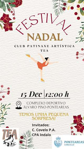 Fechas, información, programa, cartel, imágenes, mapa y ubicación de Festival de Nadal de Patinaxe Artística Tea  en  Ponteareas