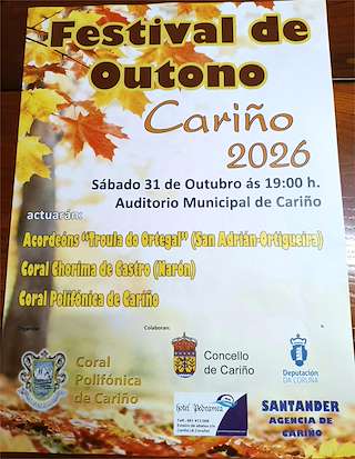 Fechas, información, programa, cartel, imágenes, mapa y ubicación de Festival de Outono (2026)  en  Cariño