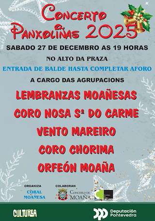 Fechas, información, programa, cartel, imágenes, mapa y ubicación de Festival de Panxoliñas da Coral Moañesa (2025)  en  Moaña