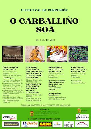 Fechas, información, programa, cartel, imágenes, mapa y ubicación de II Festival de Percusión - O Carballiño Soa