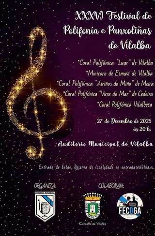 Fechas, información, programa, cartel, imágenes, mapa y ubicación de XXXVI Festival de Polifonía e Panxoliñas (2025) en Vilalba