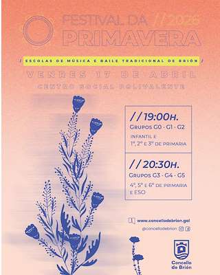 Fechas, información, programa, cartel, imágenes, mapa y ubicación de Festival de Primavera das Escolas de Música (2026) en Brión