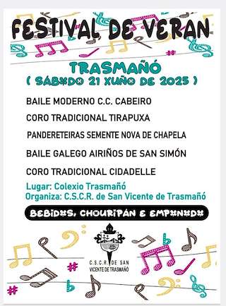 Fechas, información, programa, cartel, imágenes, mapa y ubicación de Festival de Verán de Trasmañó  en  Redondela