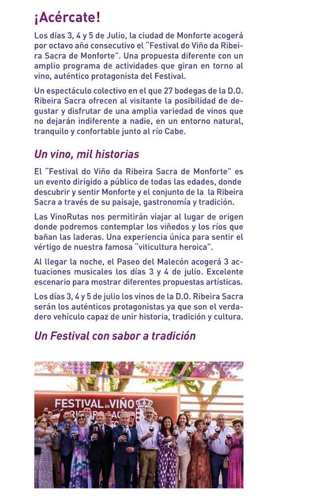 Festival do Viño da Ribeira Sacra  en Monforte de Lemos