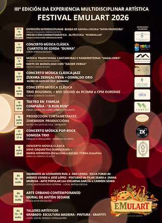 Fechas, información, programa, cartel, imágenes, mapa y ubicación de III Festival Emulart (2026)  en  Barbadás