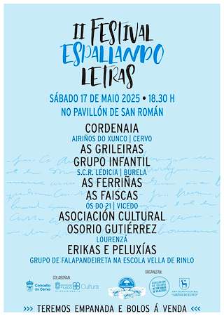 Fechas, información, programa, cartel, imágenes, mapa y ubicación de II Festival Espallando Letras  en  Cervo
