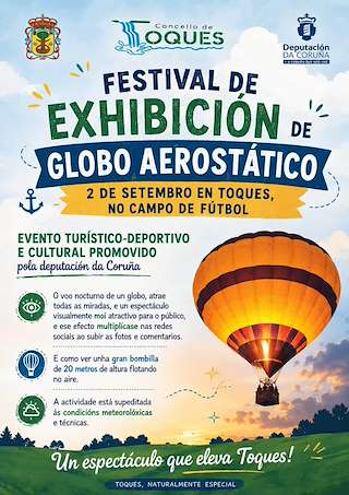 Fechas, información, programa, cartel, imágenes, mapa y ubicación de Festival Exhibición de Globo Aerostático (2026)  en  Toques